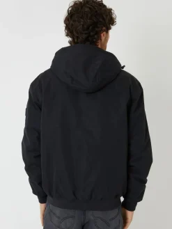 Hot Threadbare Black Microfleece Lined Hooded Lightweight Jacket
