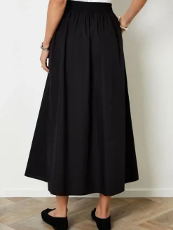 Threadbare Black Midi Skirt with Pockets^Women Skirts