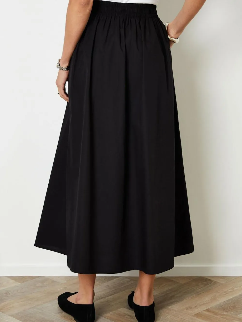 Threadbare Black Midi Skirt with Pockets^Women Skirts