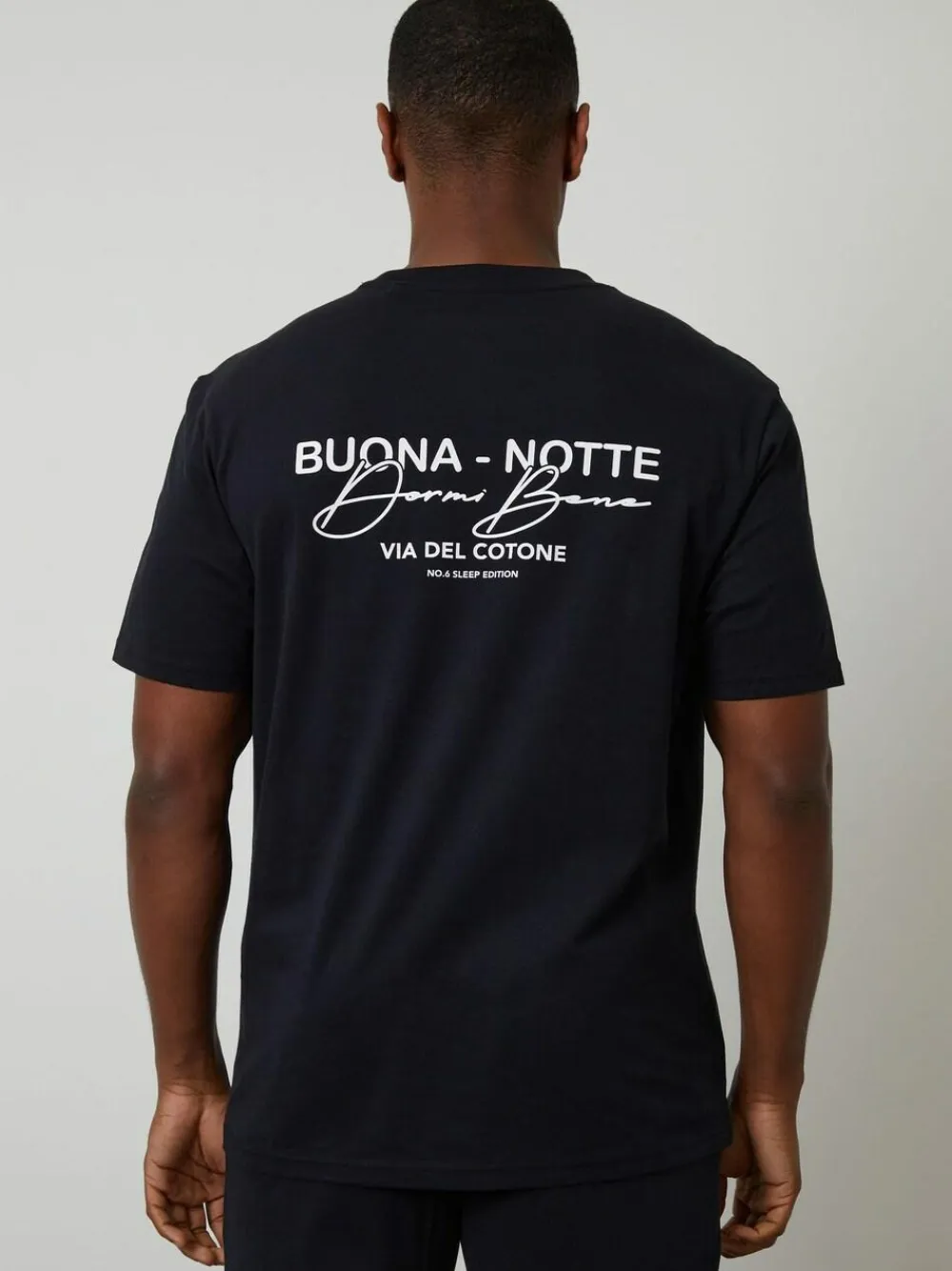 Outlet Threadbare Peached Cotton Graphic Lounge Set Black