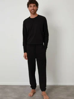 Hot Threadbare Peached Cotton Long Lounge Set Black