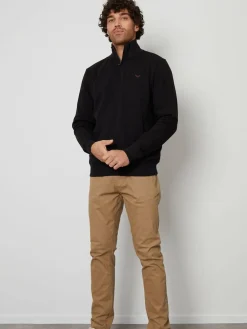 Threadbare Black Quarter Zip Neck Sweatshirt^ Sweatshirts & Hoodies|Sweatshirts & Hoodies