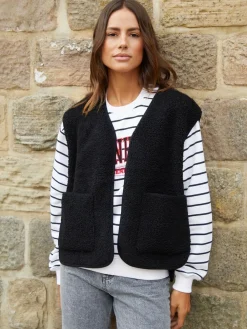 Sale Threadbare Reversible Borg Gilet Black