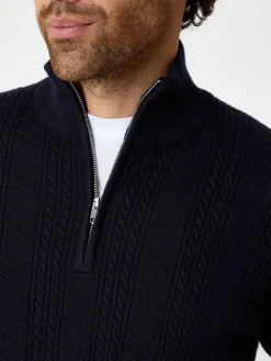 Threadbare Cable Knit Quarter Zip Jumper^ Knitwear|Knitwear