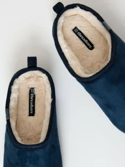 Threadbare Faux Suede Faux Fur Lined Mule Slippers^ Slippers|Slippers