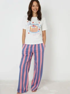 Threadbare Blue Graphic Print Short Sleeve Pyjamas Set^Women Pyjamas|All Night & Lounge