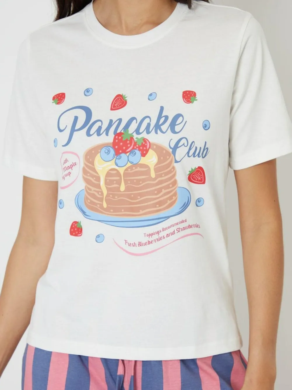 Threadbare Blue Graphic Print Short Sleeve Pyjamas Set^Women Pyjamas|All Night & Lounge