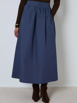 Clearance Threadbare Blue Midi Skirt with Pockets