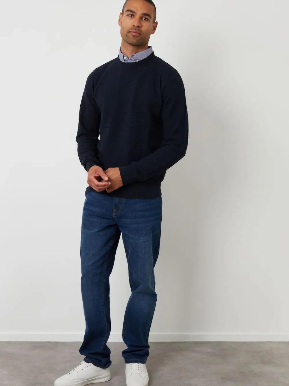 Threadbare Mock Shirt Textured Knitted Jumper^ Knitwear|Knitwear
