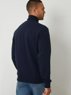 Threadbare Blue Textured Quarter Zip Sweatshirt^ Sweatshirts & Hoodies|Sweatshirts & Hoodies