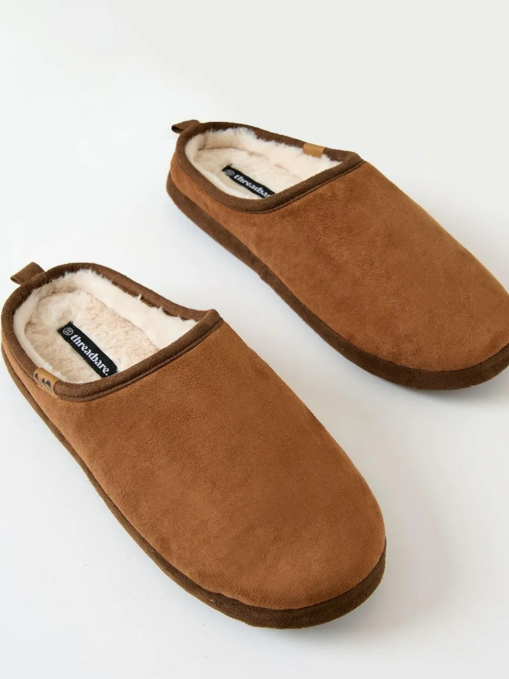 Threadbare Faux Suede Faux Fur Lined Mule Slippers^ Slippers|Slippers