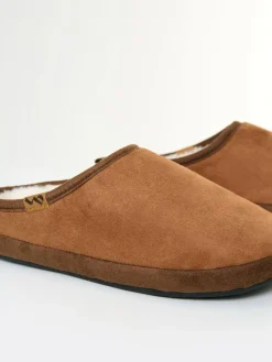 Threadbare Faux Suede Faux Fur Lined Mule Slippers^ Slippers|Slippers