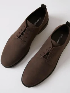 Threadbare Faux Suede Derby Shoes Brown
