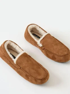Threadbare Faux Suede Faux Fur Lined Moccasin Slippers^ Slippers|Slippers