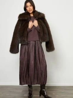 Discount Threadbare Brown 2-In-1 Relaxed Ribbed Sweatshirt Midi Dress