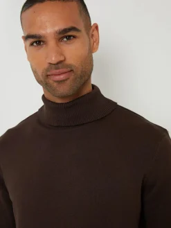 Threadbare Brown Knitted Roll Neck Jumper^ Knitwear|Knitwear