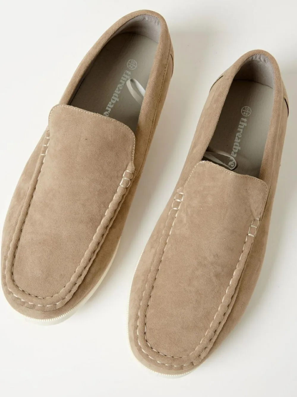 Hot Threadbare Faux Suede Slip On Loafers Brown Light