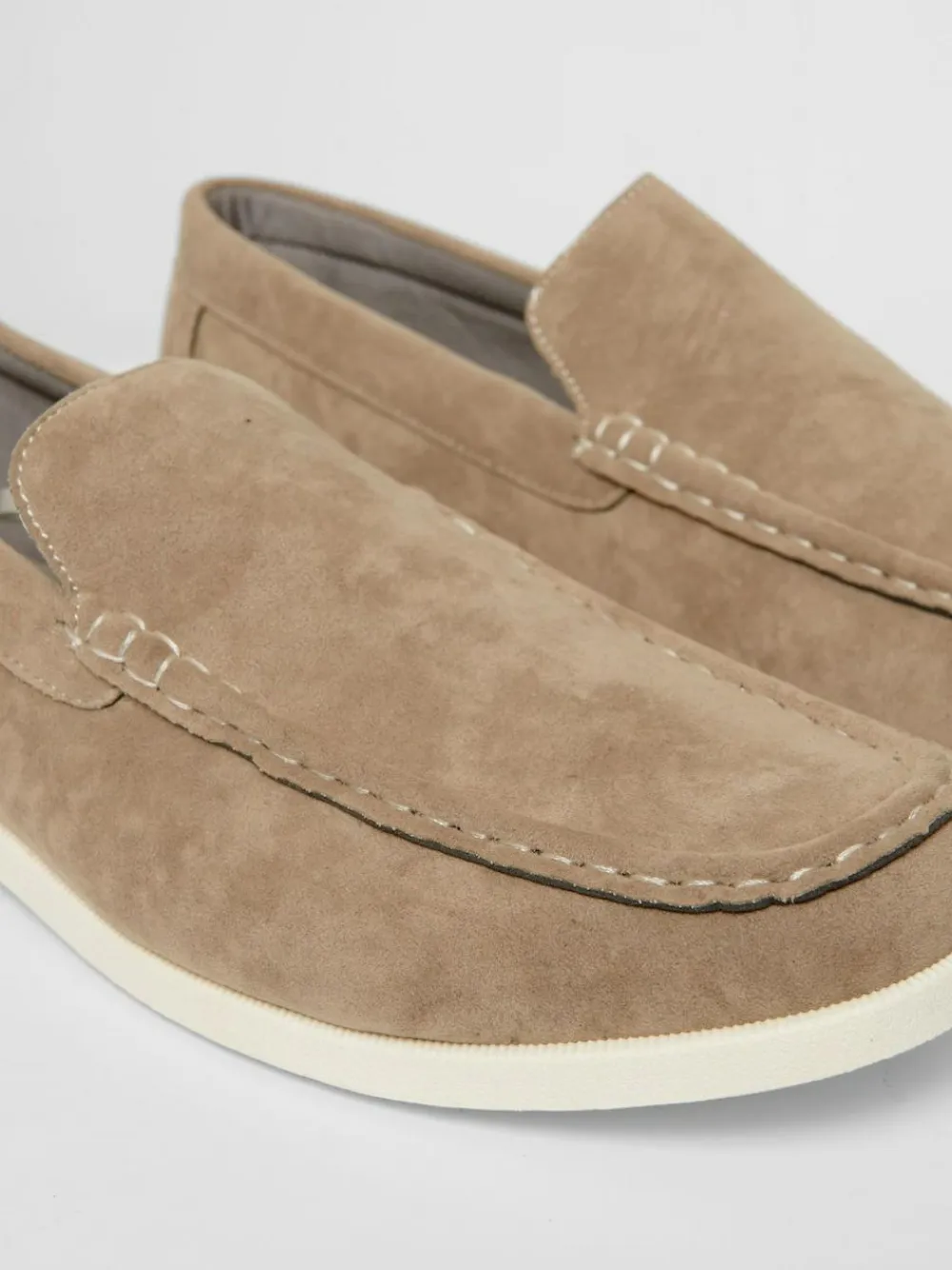 Hot Threadbare Faux Suede Slip On Loafers Brown Light