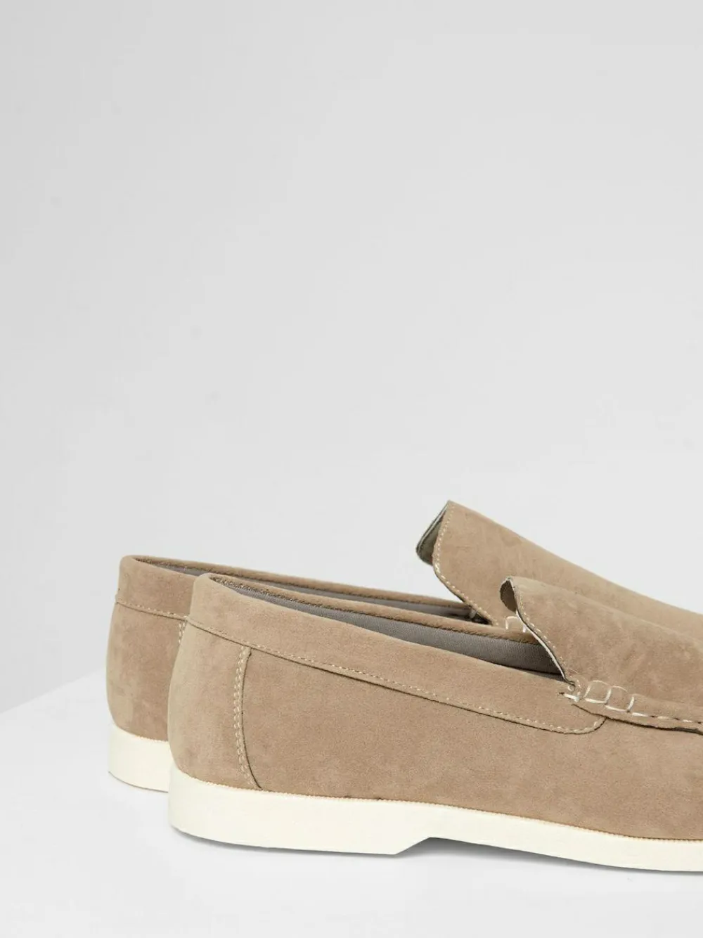 Hot Threadbare Faux Suede Slip On Loafers Brown Light