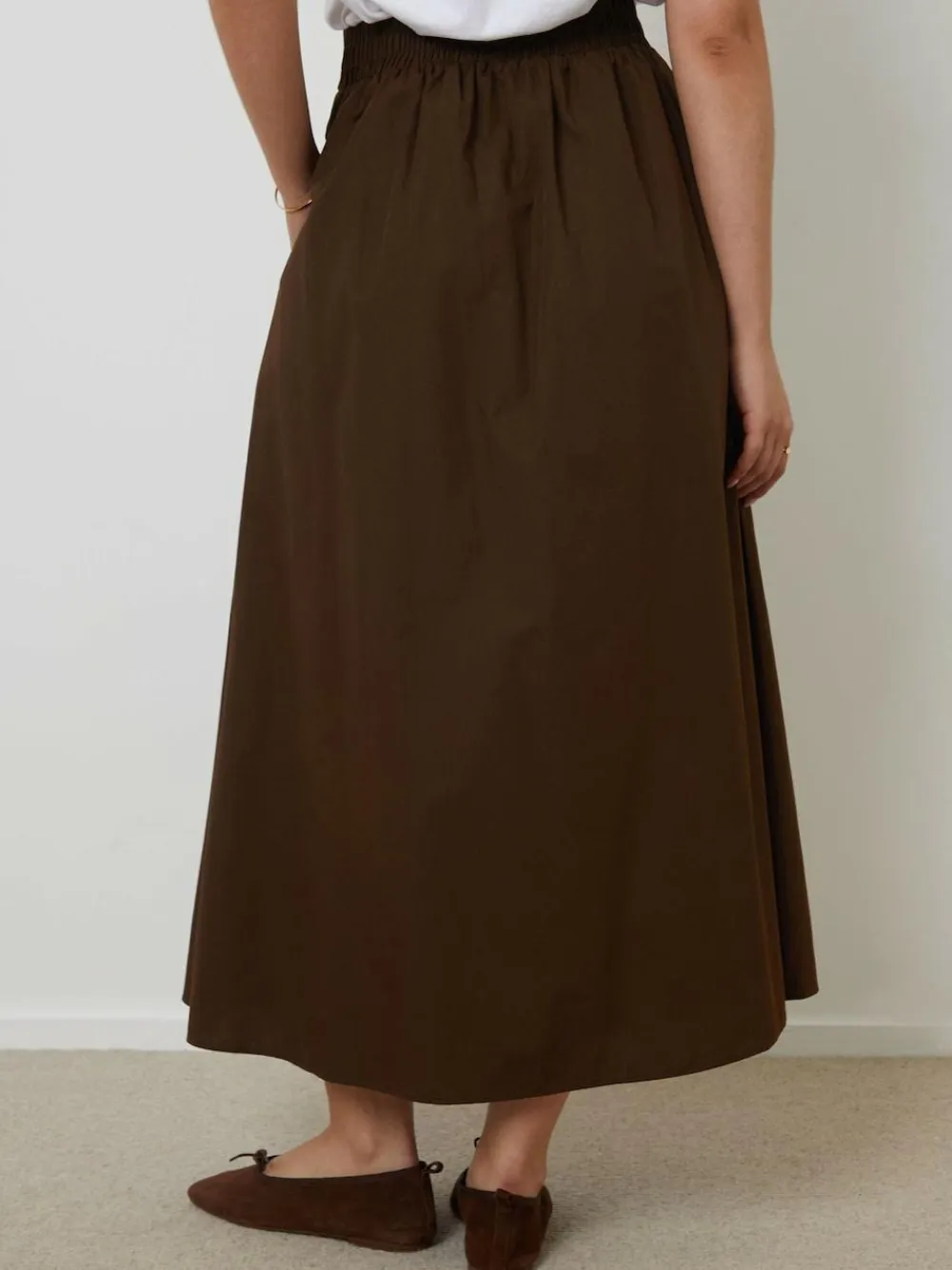 Hot Threadbare Brown Midi Skirt with Pockets