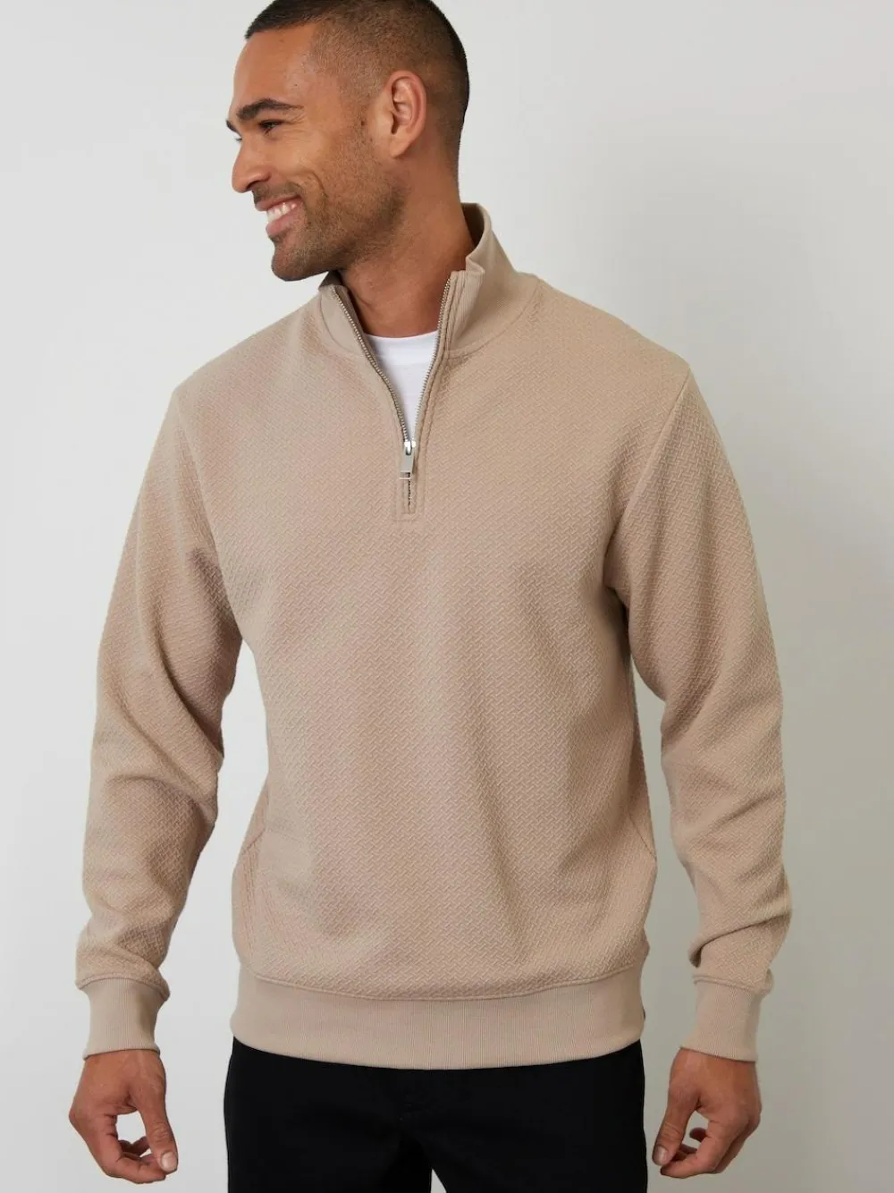Threadbare Textured Quarter Zip Sweatshirt^ Sweatshirts & Hoodies|Sweatshirts & Hoodies