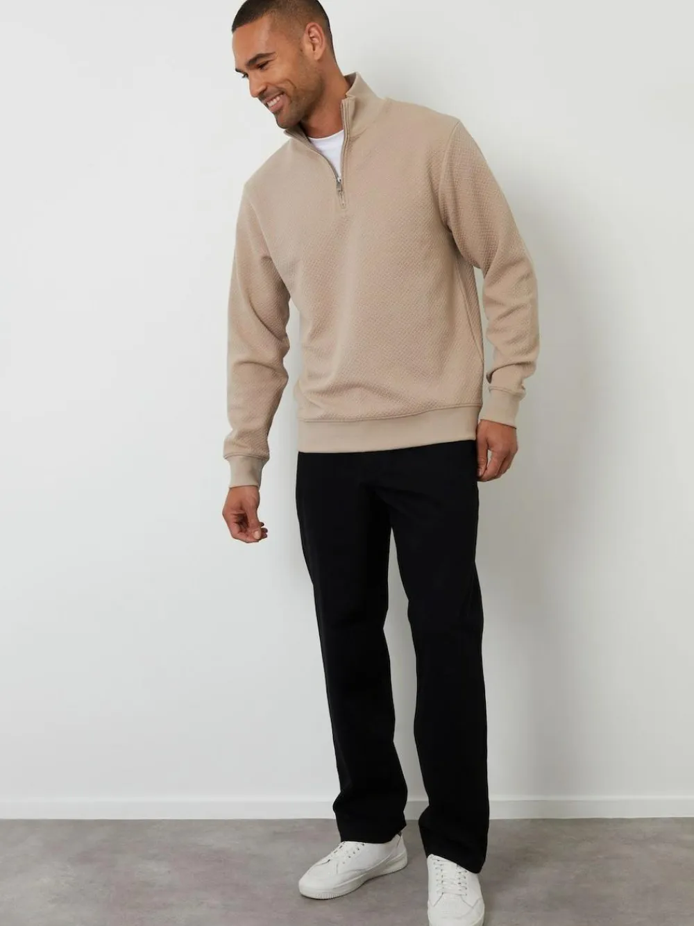 Threadbare Textured Quarter Zip Sweatshirt^ Sweatshirts & Hoodies|Sweatshirts & Hoodies