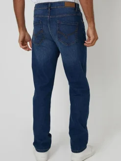 Online Threadbare Dark Blue Straight Fit Jeans With Stretch