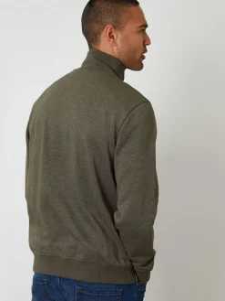 Clearance Threadbare Green Quarter Zip Sweatshirt