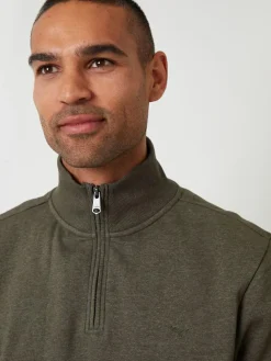 Clearance Threadbare Green Quarter Zip Sweatshirt