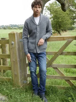 Best Threadbare Shawl Collar Cardigan Grey