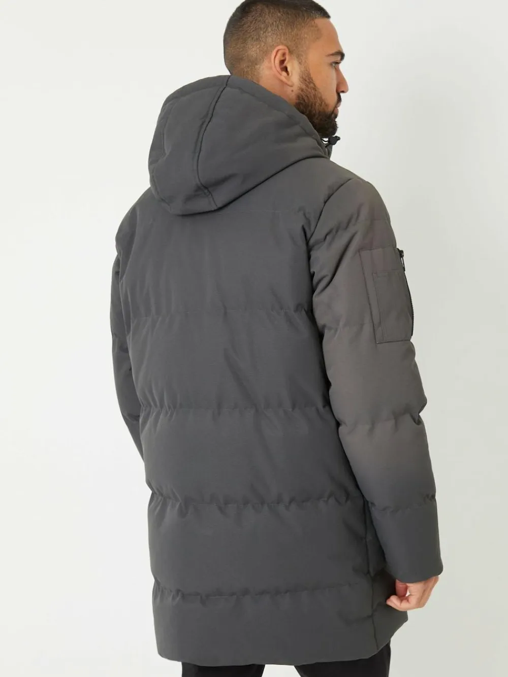 Threadbare Grey Showerproof Longline Padded Hooded Jacket^ Coats & Jackets|Coats & Jackets