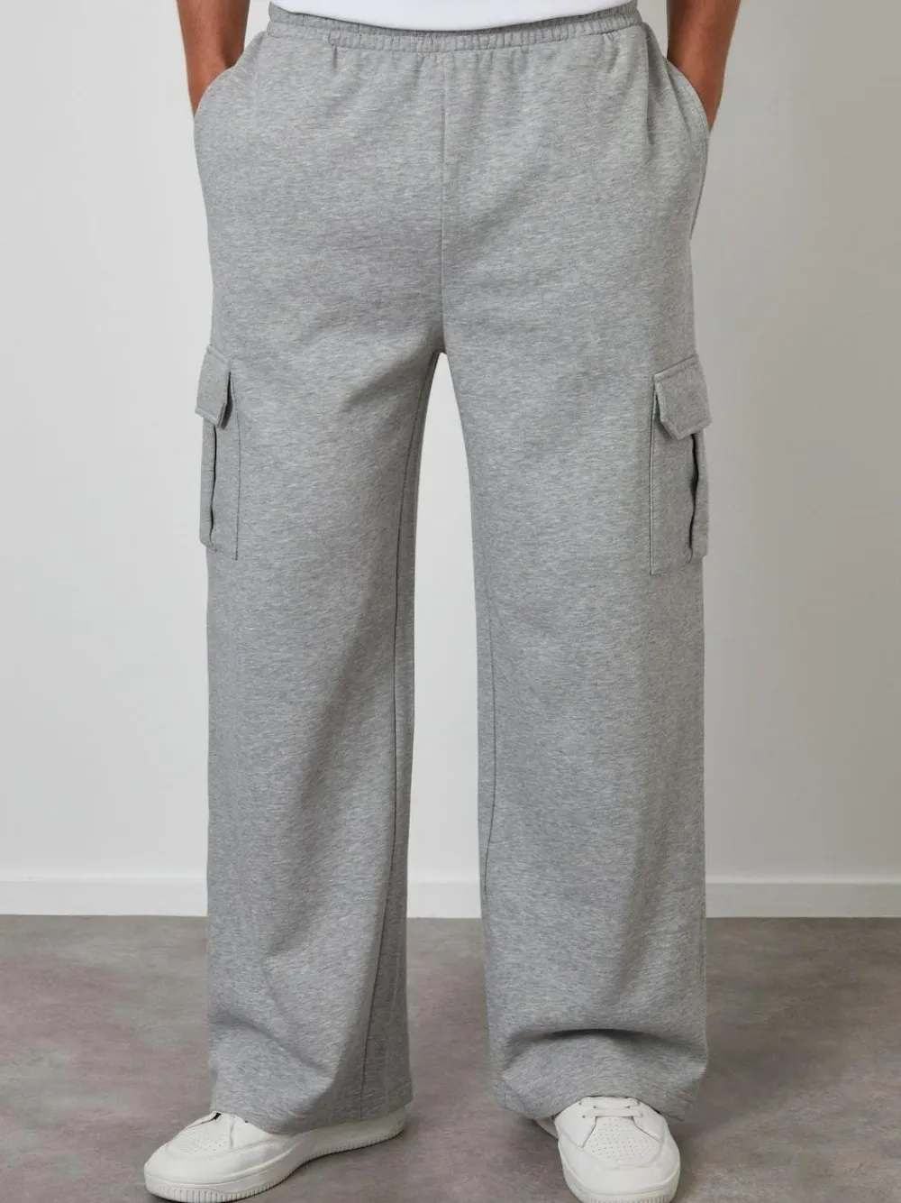 New Threadbare Wide Leg Cargo Joggers Grey