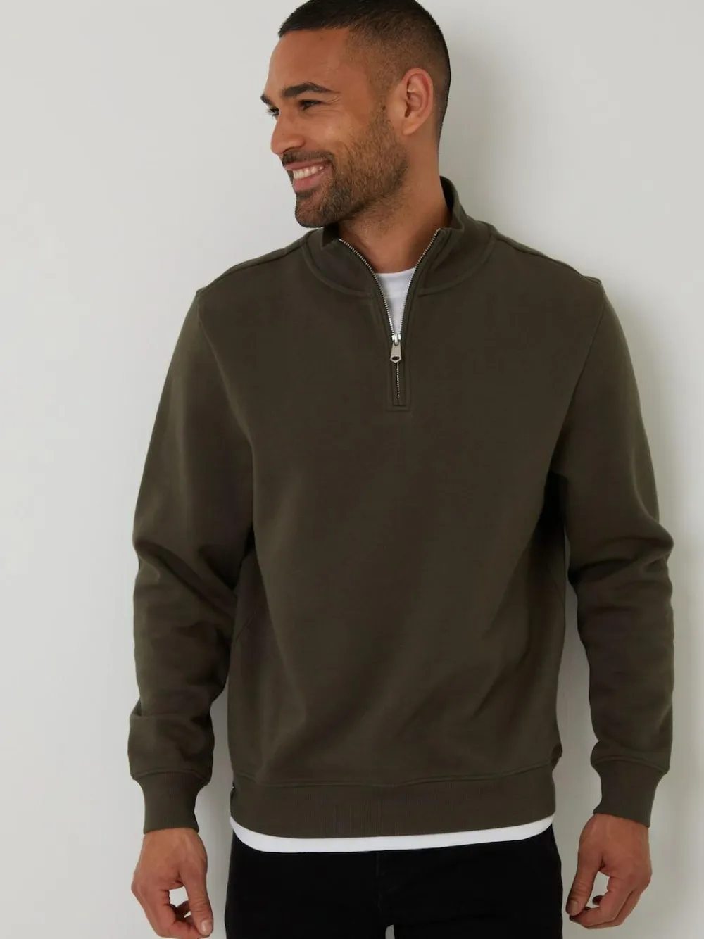Threadbare Mock T-Shirt Quarter Zip Sweatshirt^ Sweatshirts & Hoodies|Sweatshirts & Hoodies