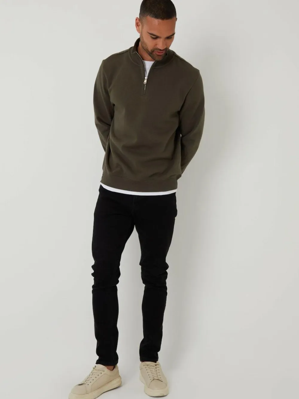 Threadbare Mock T-Shirt Quarter Zip Sweatshirt^ Sweatshirts & Hoodies|Sweatshirts & Hoodies