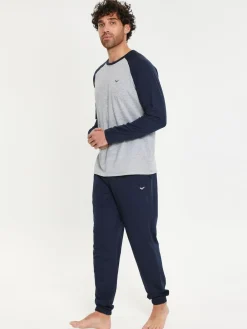 Threadbare Light Blue Blend Long Sleeve Pyjamas Set^ Pyjamas