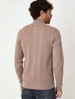 Threadbare Cable Knit Quarter Zip Jumper^ Knitwear|Knitwear