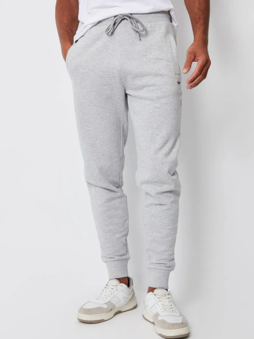 Online Threadbare Light Grey Cotton Blend Joggers