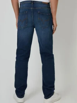 Threadbare Midnight Blue Straight Fit Jeans With Stretch