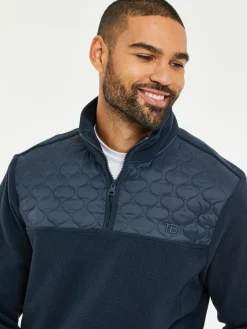 Threadbare Quarter Zip Quilted Fleece Sweatshirt^ Sweatshirts & Hoodies|Sweatshirts & Hoodies