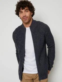 New Threadbare Zip Up Cardigan Navy