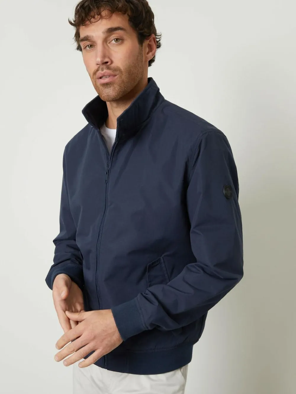 New Threadbare Zip Up Harrington Jacket Navy