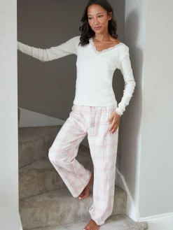 Outlet Threadbare Cotton Long Sleeve Pyjamas Set Pink