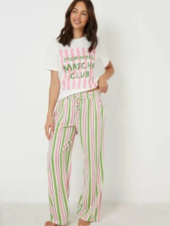 Threadbare Pink Graphic Print Short Sleeve Pyjamas Set^Women Pyjamas|All Night & Lounge