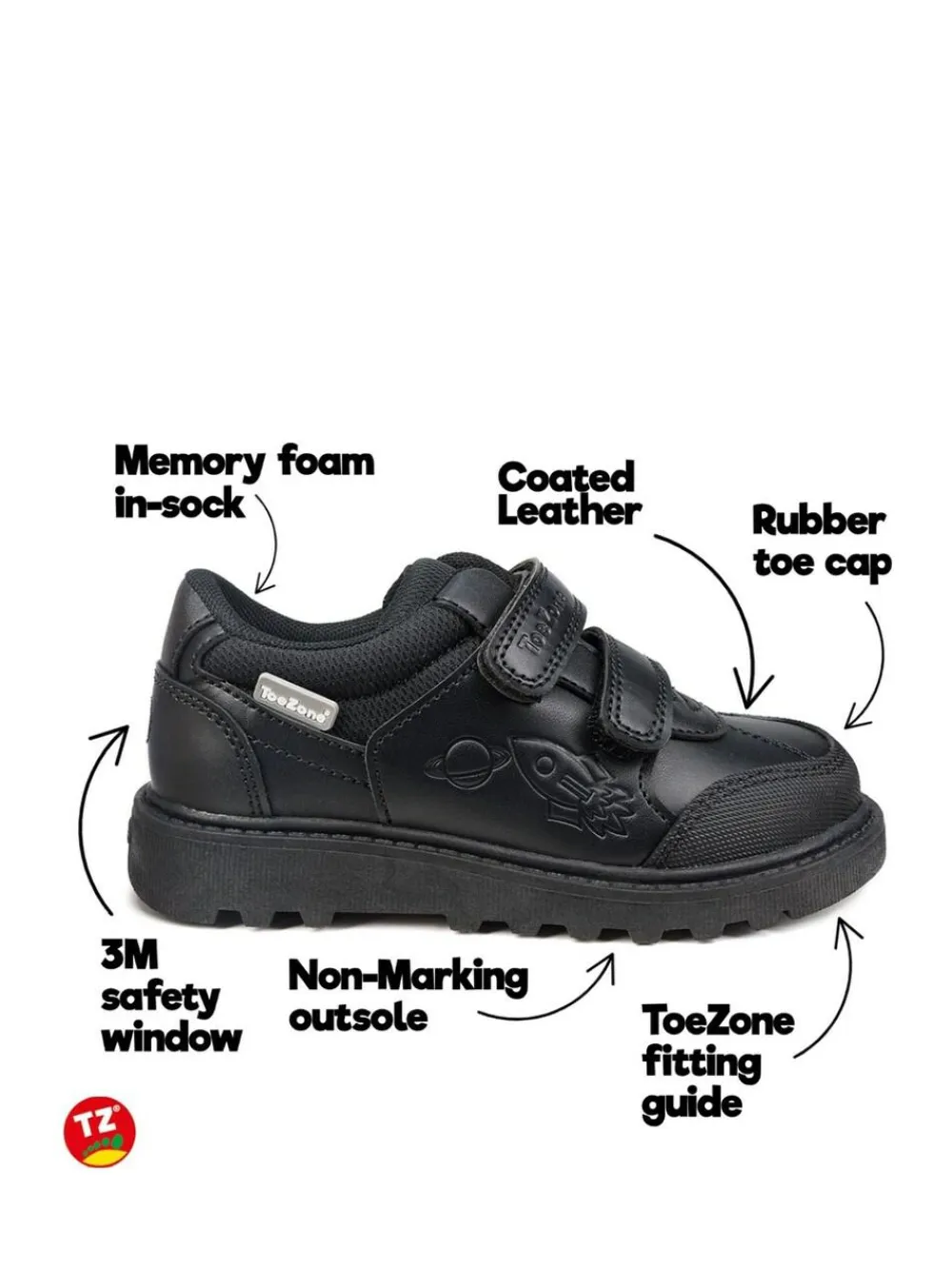 Hot Toezone Black Cade Space Novelty Shoes