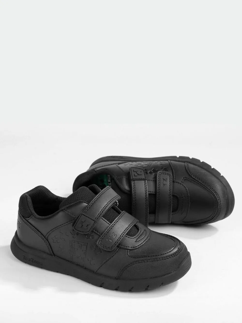 Toezone Boys Minecraft Rip Tape School Black Shoes^BOY School Shoes|Boys Shoes
