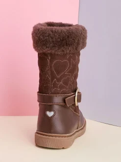 Online Toezone Girls Sara Fur Warm Winter Brown Boots