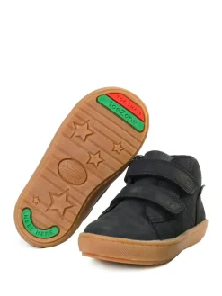 Discount Toezone Grayson boys Nubuck Leather Rip Tape Black Boots