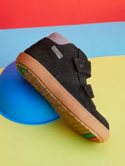 Discount Toezone Grayson boys Nubuck Leather Rip Tape Black Boots