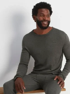 Discount Tog 24 Dark Grey Marl Meru Thermal Crewneck Sweatshirt