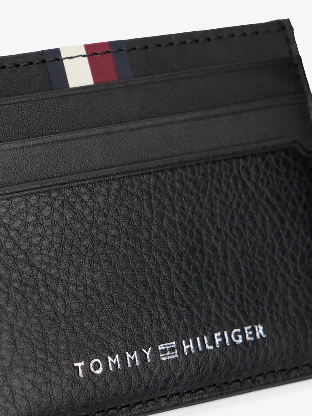 Tommy Hilfiger Black Business Corporate Leather Card Holder^ Wallets